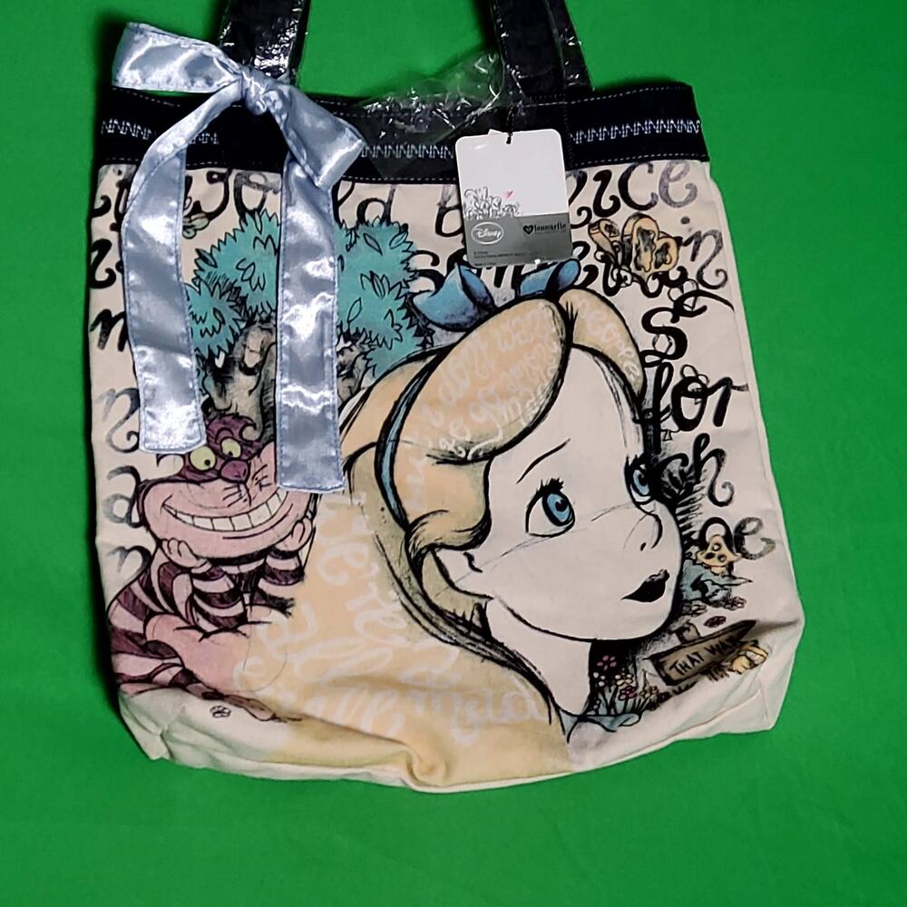 Loungefly Alice in Wonderland Canvas Tote & Wallet – OG Heart Logo 2010 NWT/NWOT - Picture 13 of 16